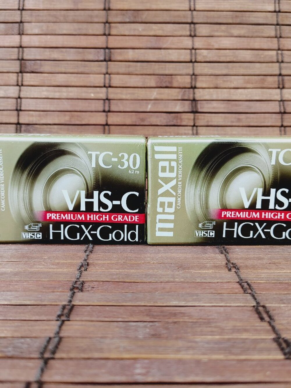 Lot Of 2 Maxell TC-30 VHS-C Premium High Grade HGX-Gold Camcorder Video Cassette